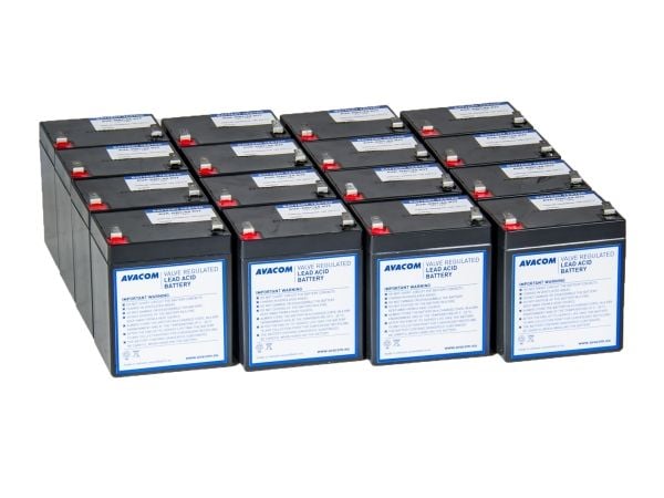 AVACOM AVA-RBC44-KIT, Sealed Lead Acid (VRLA), 16 kpl, Musta, Vietnam, APC RBC44, 30,9 kg