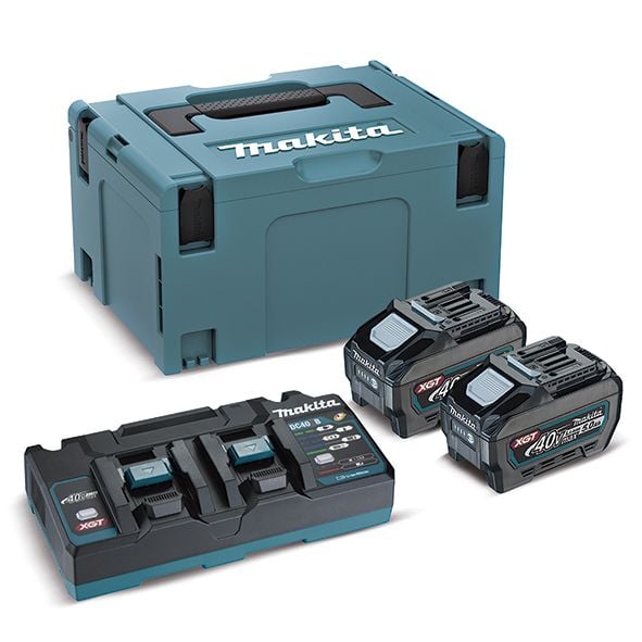 MAKITA 40V MAX XGT 2x5,0Ah batteri- och laddningsset