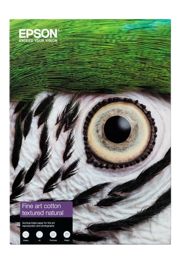 Epson Fine Art II - Bomull - strukturert matt - 515 mikroner - naturlig hvitt - A2 (420 x 594 mm) - 300 g/m² - 25 ark klutepapir