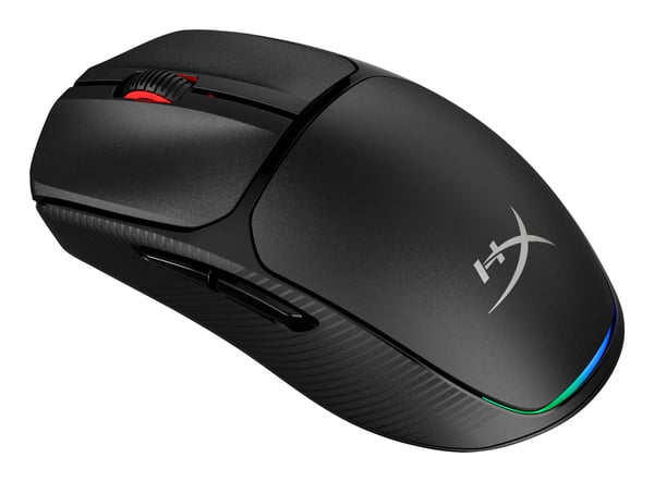 HyperX Pulsefire Fuse trådløs spillmus (svart), Ambidekstriøs, Optisk, RF trådløs + Bluetooth, 12000 DPI, Svart