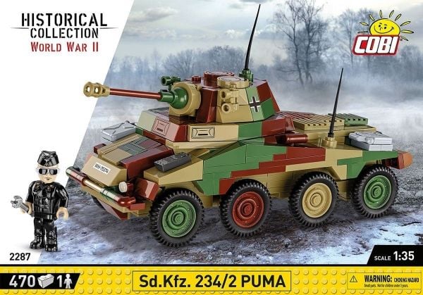 COBI 2287 byggsats 470 delar WWII Sd.Kfz. 234/2 Puma