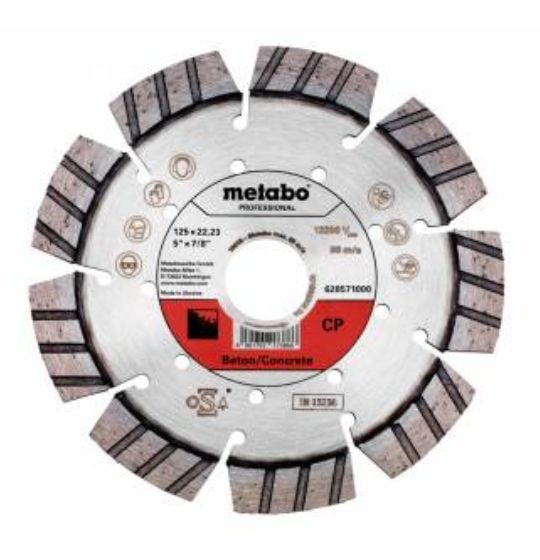 Metabo 628571000, Betoni, Putki, Hiekkakivi, 12,5 cm, 2,22 cm, 12200 RPM, Metabo, 1 kpl