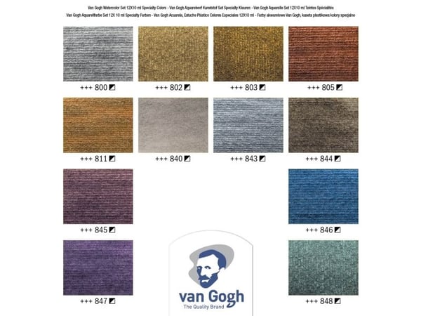 Van Gogh akvarell plastetui spesialfarger sett | 12