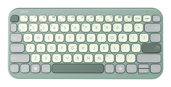 ASUS Marshmallow KW100 - Tastatur - 75% - compact - trådløs - Bluetooth 5.0 LE - green tea latte