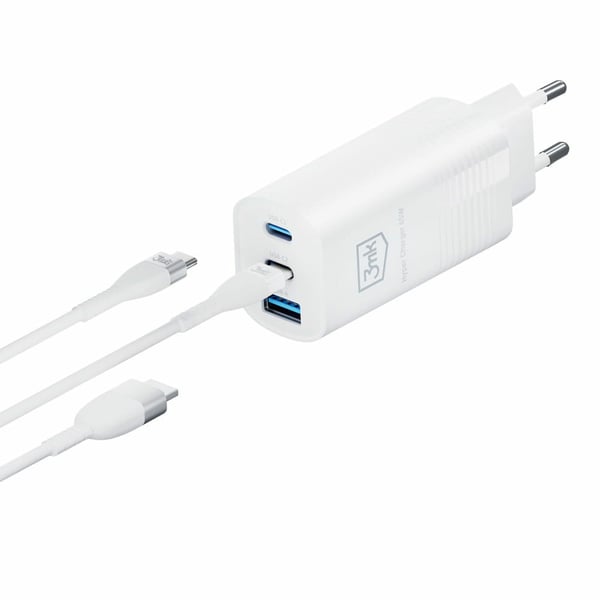 3MK Hyper Charger 65 W vegglader 2x USB-C + 1x USB-A, hvit