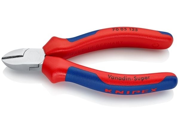 Knipex 70 05 125, Diagonal tang, Plast, Blå, Rød, 125 mm