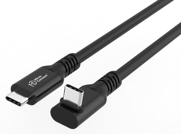 MicroConnect Premium - USB-kabel - USB-C (hane) rak till USB-C (hane) vinklad - USB 3.2 Gen 2x2 - 20 V - 5 A - 5 m - upp till 20 Gbps dataöverförin...