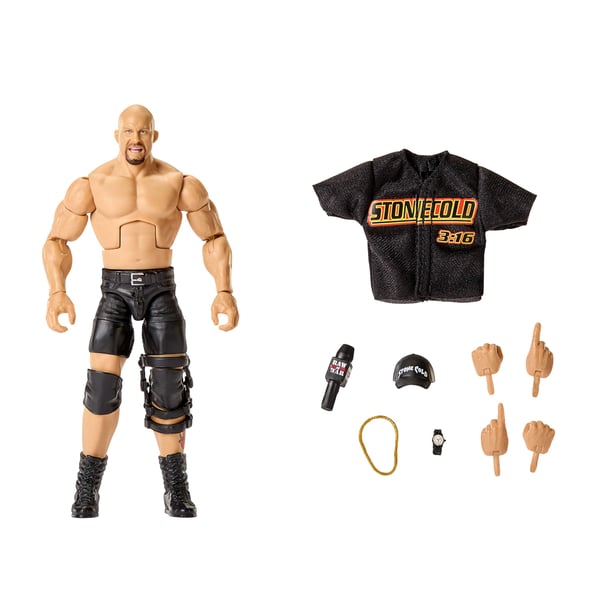 WWE Elite Collection ''Stone Cold'' Steve Austin Actionfigur, 8 År, Flerfarvet, Plast