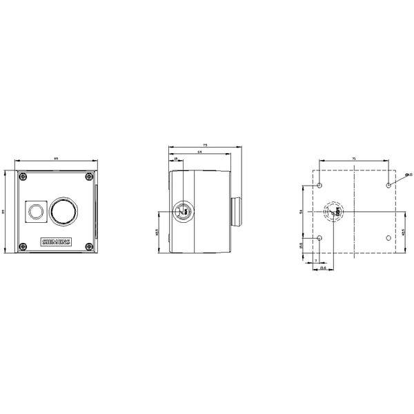 Siemens 3SU18010AE002AB1 3SU1801-0AE00-2AB1 Kaappi IP66, IP67, IP69/IP69K 1 kpl 1 kpl