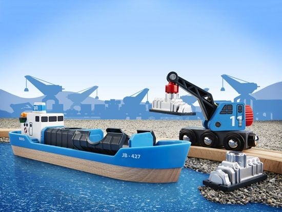 BRIO 33534 Freight Ship and Crane