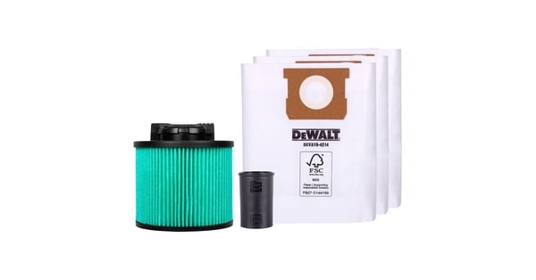 DeWalt dammsugar tillbehörspaket 20P, 20PTA, 20SPTA, 30SAPTA HEPA-filter, 3 x påsar 20-30L