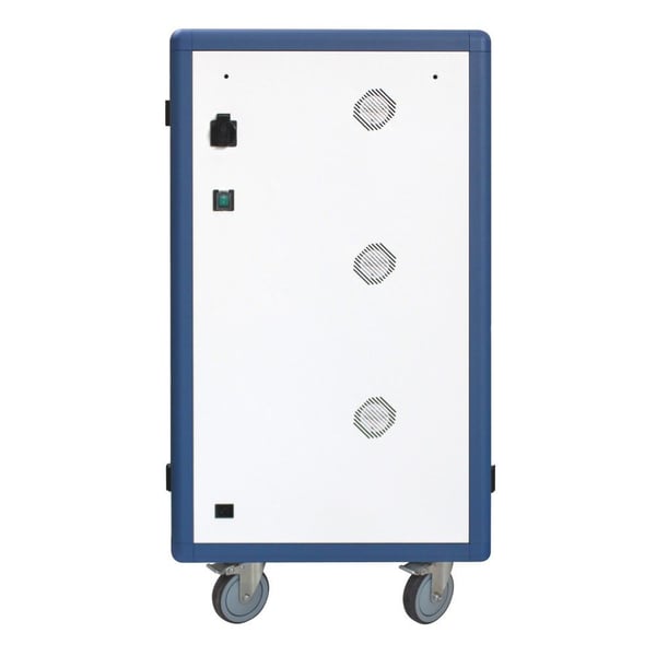 Techly I-CABINET-30DTY laddskåp 30 portar, ventilerat, vit/blå