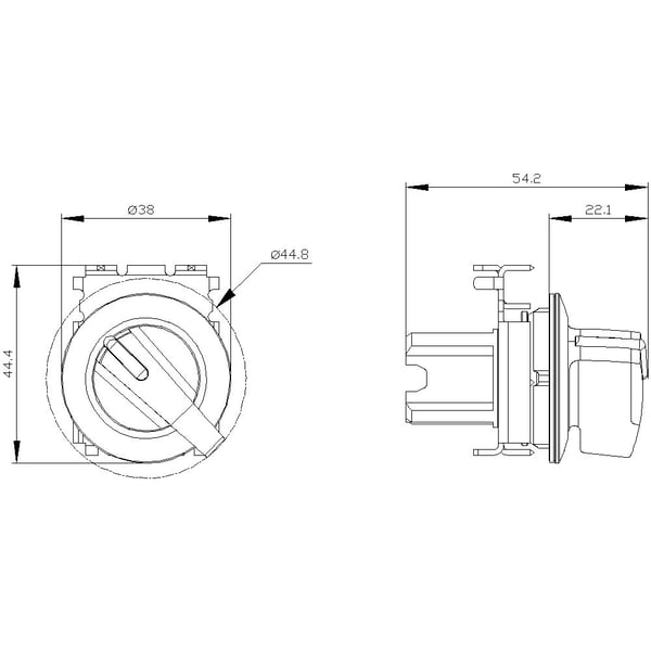 Siemens 3SU1062-2EF20-0AA0 Knebelschalter metall matt rot, IP67, IP69K, 3,05 cm, 90 mm, 100 mm, 30 mm, 81 g