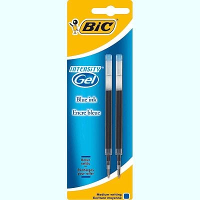 BIC - Påfyll - blå - gelblekk - 0.7 mm - medium (en pakke 2) - for P/N: 829158, 829162