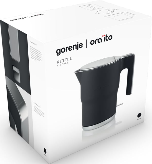 Gorenje K15ORAB, 1,5 L, 2400 W, Musta, Johdoton