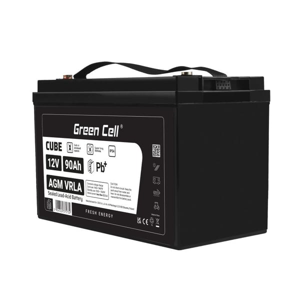 Green Cell AGM12V90AH-J, 12 V, 90 ah, 1 kpl, 5 vuosi/vuosia, Musta, Sealed Lead Acid (VRLA)