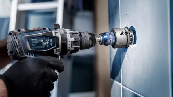 Bosch 2 608 901 562, Single/enkelt, Drill, Soft Keramiske veggflis, Stein, Flis, Svart, Grå, Sekskanttange, 4 cm