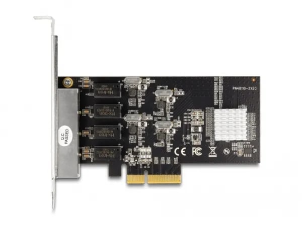 Delock - Nettverksadapter - PCIe 2.0 x4 lav profil - Gigabit Ethernet x 4
