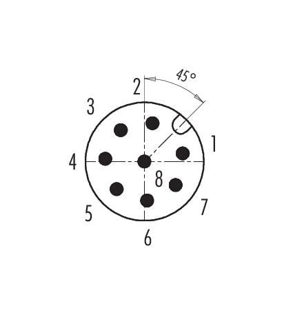 BINDER 99-0487-12-08, M12, urosliitin, polyamidi, kultainen, IP67, 30 V