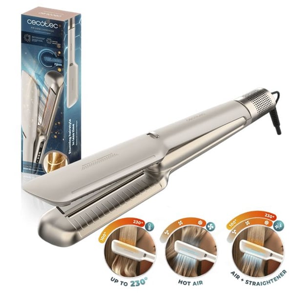 Cecotec Air Lisse Champagne, Rettetang, Varm, Alle hårtyper, 100 °C, 230 °C, Sjampagne