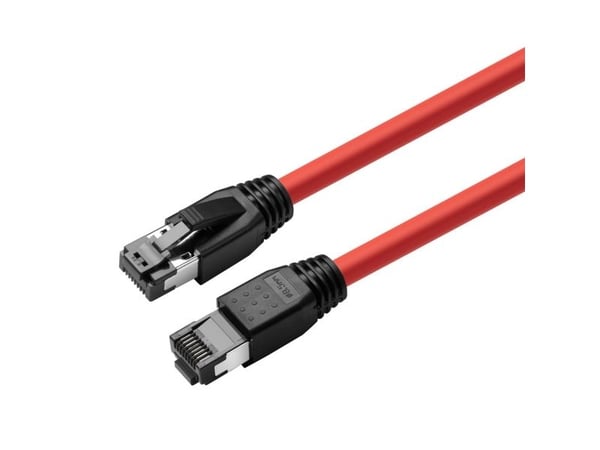 MicroConnect - Koblingskabel - RJ-45 (hann) til RJ-45 (hann) - 1.5 m - S/FTP - CAT 8.1 - halogenfri, uten hindringer - rød