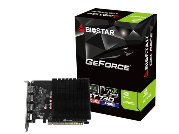 Biostar - Grafikkort - GF GT 730 - 4 GB DDR3 - PCIe 2.0 x8 - HDMI