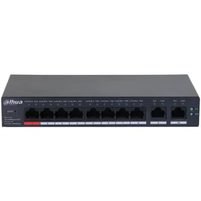 Dahua CS4010-8ET-110 8x10/100 Mbps 2x1GbE Uplink PoE Hallittu kytkin 8x10/100 Mbps 2x1GbE Uplink PoE