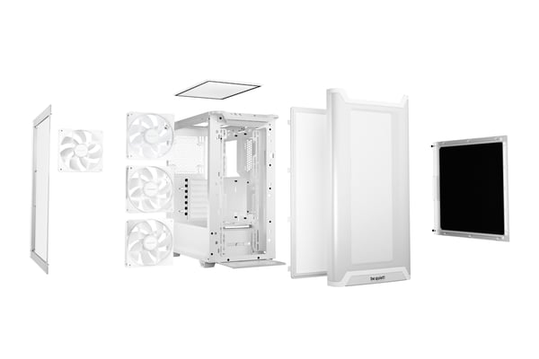be quiet Pure Base 501 LX BGW79 ATX-chassi, härdat glas, vit