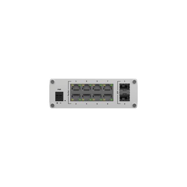 Teltonika TSW210 - Switch - industriell - ikke-styrt - 8 x 10/100/1000 + 2 x SFP - DIN-skinnemonterbar, overflatemonterbar