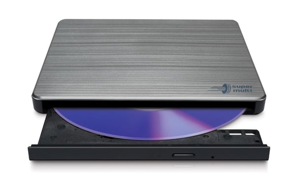 Hitachi-LG Data Storage GP60NS60 - Platestasjon - DVD±RW (±R DL) / DVD-RAM - 8x/6x/5x - USB 2.0 - ekstern - sølv