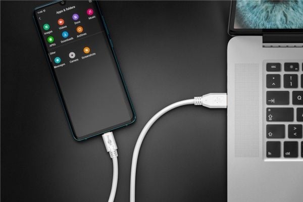 Goobay 67188, 1 m, USB C, USB A, USB 3.2 Gen 1 (3.1 Gen 1), 5 Gbit/s, Vit