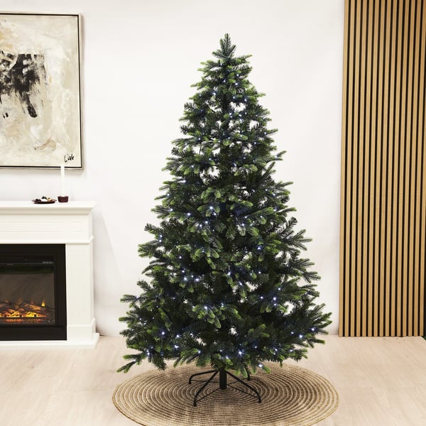 Juletræ kunstig PE/PVC "Limited Edition", Klasse A+, 180X124 cm m/color og white LED NORDIC WINTER (780-321)