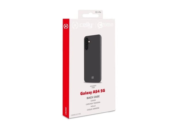 Celly Cromo - Baksidesskydd för mobiltelefon - termoplastisk polyuretan (TPU), silikonbeläggning - svart - för Samsung Galaxy A54