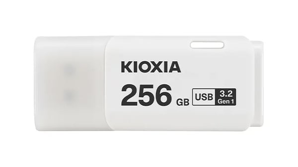 KIOXIA TransMemory U301 - USB-flashstasjon - 256 GB - USB 3.2 Gen 1 - hvit