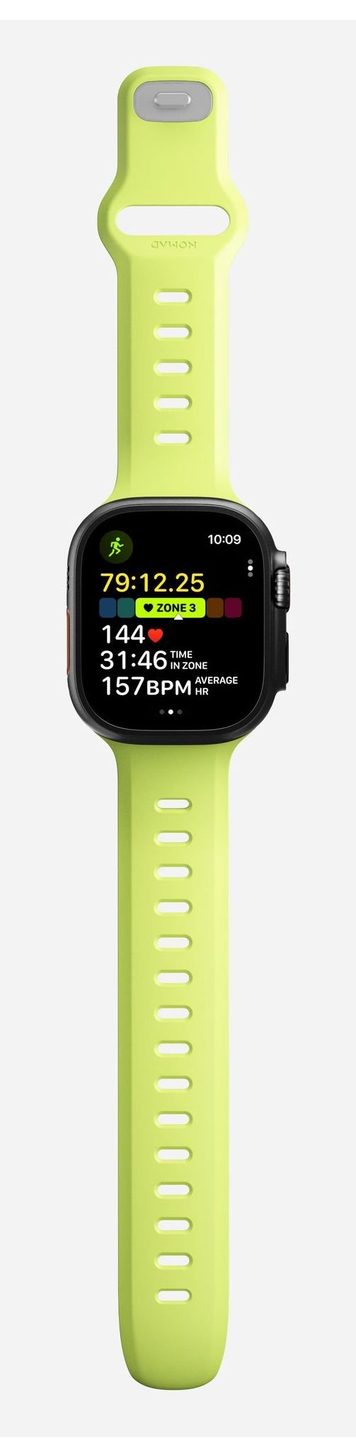 Nomad Tempo Band, Band, SmartWatch, Ljusgrön, Apple, 49mm / Ultra, Gummi
