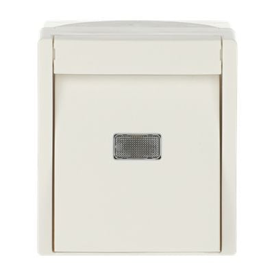 ABB 2621 W-54-206, Kontrollelement, Vit, Termoplast, 1P+N, IP44, 74 mm