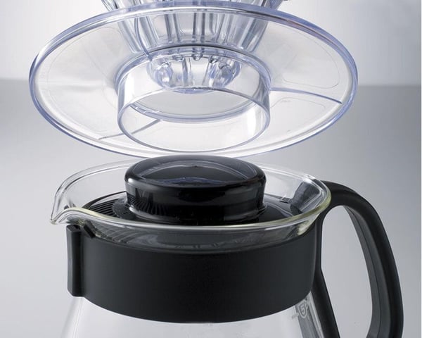 HARIO V60 XVD-60B serveringskanne 600 ml glass, svart, gjennomsiktig