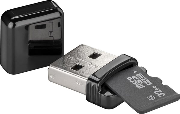 Goobay 38656, MicroSD (TransFlash), Musta, 480 Mbit/s, USB, 1 kpl, Muovipussi