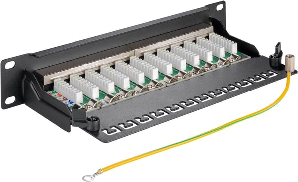 Goobay 93796, Cat6a, S/UTP (STP), 22/26, Sort, 1U, 258 mm