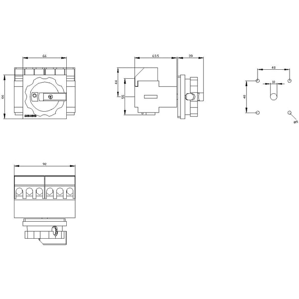 Lastdelkontakt rød/gul 6-polet 16 mm² 32 A 690 V/AC Siemens 3LD22033VK53