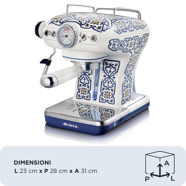 Ariete Capri espressokeitin 15 bar 13891C, valkoinen/vaaleansininen