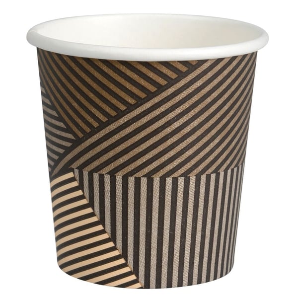 Kaffekopp Lines, ABENA Gastro, 6 cm, Ø6,2 cm, 10 cl, 12 cl, brun, papp/PE, 113 g - (50 stk./pakning)