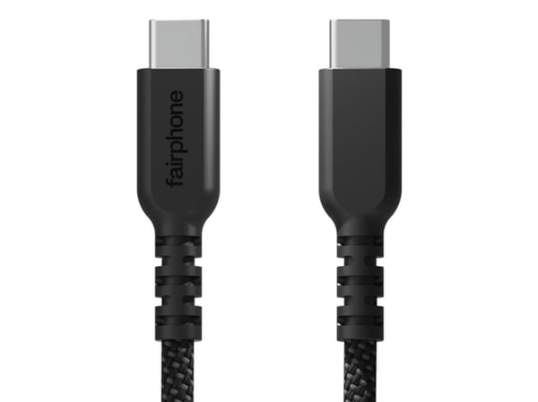 Fairphone - USB-kabel - USB typ A, USB-C (hane) till USB-C (hane) - USB 3.2 - 48 V - 5 A - 1 m - 8K30 Hz (7680 x 4320) stöd, 4K120 Hz (3840 x 2160)...