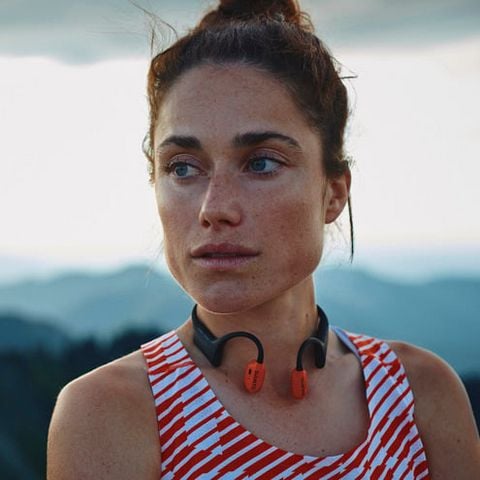 Suunto Wing 2 - Hörlurar med mikrofon - öppet öra - montering bakom nacken - Bluetooth - trådlös - korallröd