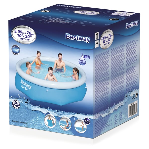 Bestway Fast Set 57266, 3638 l, Oppblåsbart basseng, Blå, 8,31 kg