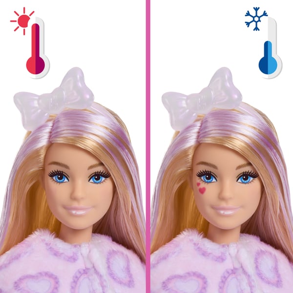 Barbie Cutie Reveal Sweet Bows docka med lila kattunge, 10 överraskningar