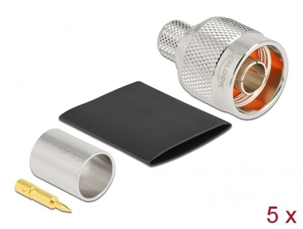DeLOCK 90022, N-tyyppi, Nikkeli, 50 O, Hopea, 20 mm, 29,6 mm