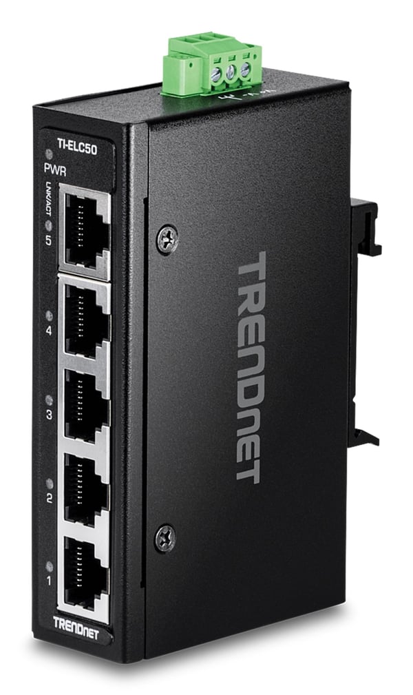 TRENDnet TI-ELC50 industrisvitsj 5-port Fast Ethernet DIN-skinne