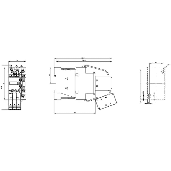 Siemens 3RT2625-1BF45, 149 mm, 177 mm, 55 mm, 726 g, 1 kpl