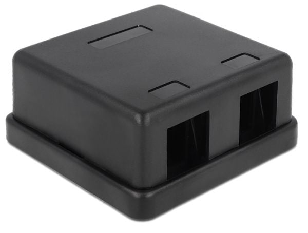 Delock Keystone Surface Mounted Box - Kotelo modulaarisella insertillä - musta - 2 porttia